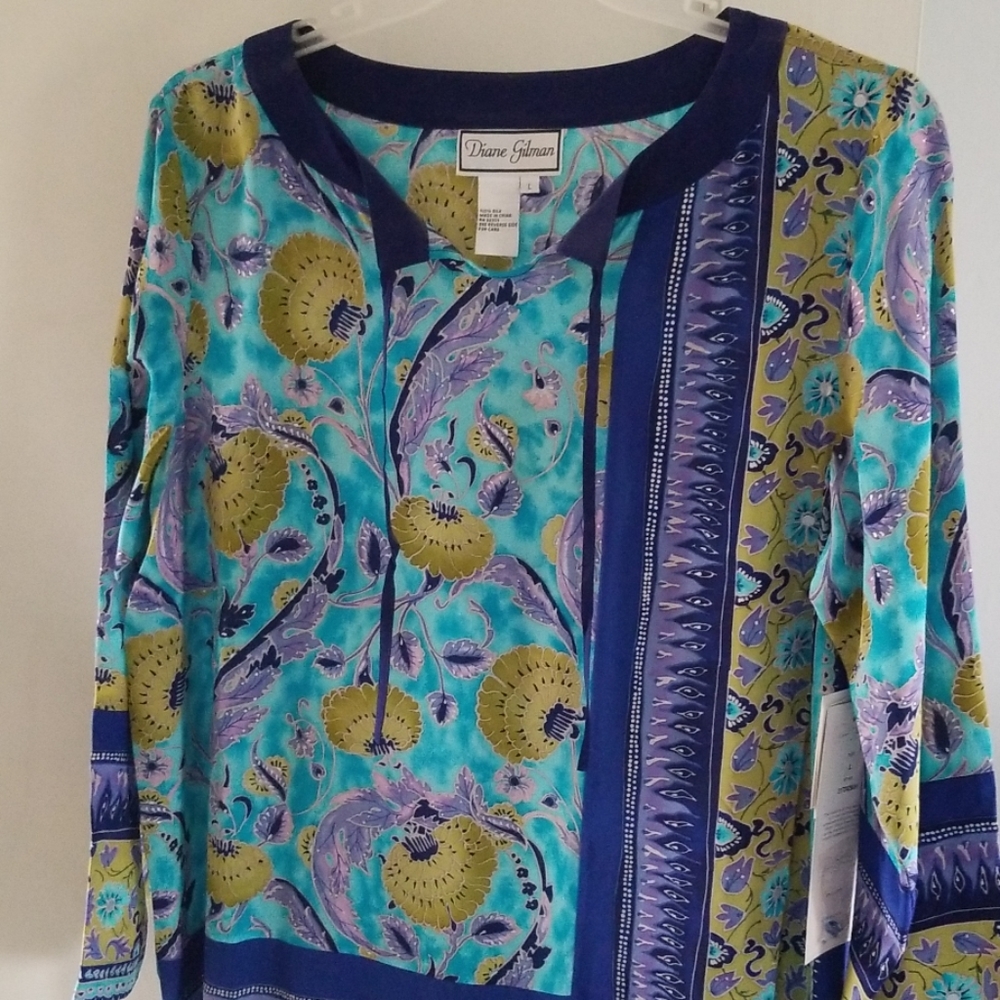 COPY - Diane Gilman 100% silk beaded tunic